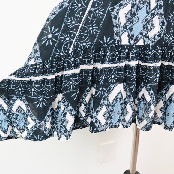 Free People Size M Down By the the Bay Tunic Dress Black Blue White - Picture 11 of 13